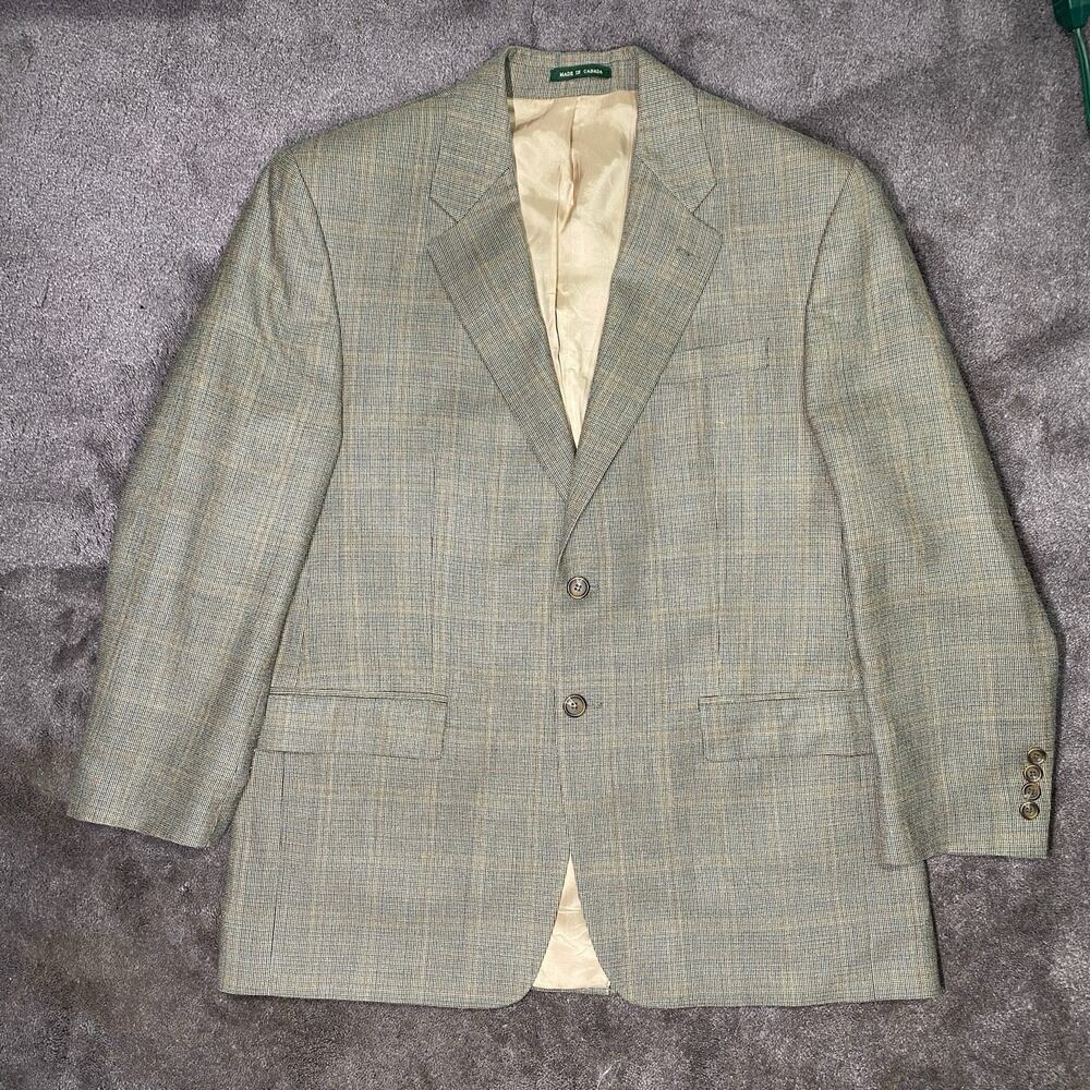 Lauren Ralph Lauren Men 42R Blazer Sport Coat Wool Silk‎ Brown Umber Glenn Plaid - Picture 2 of 16